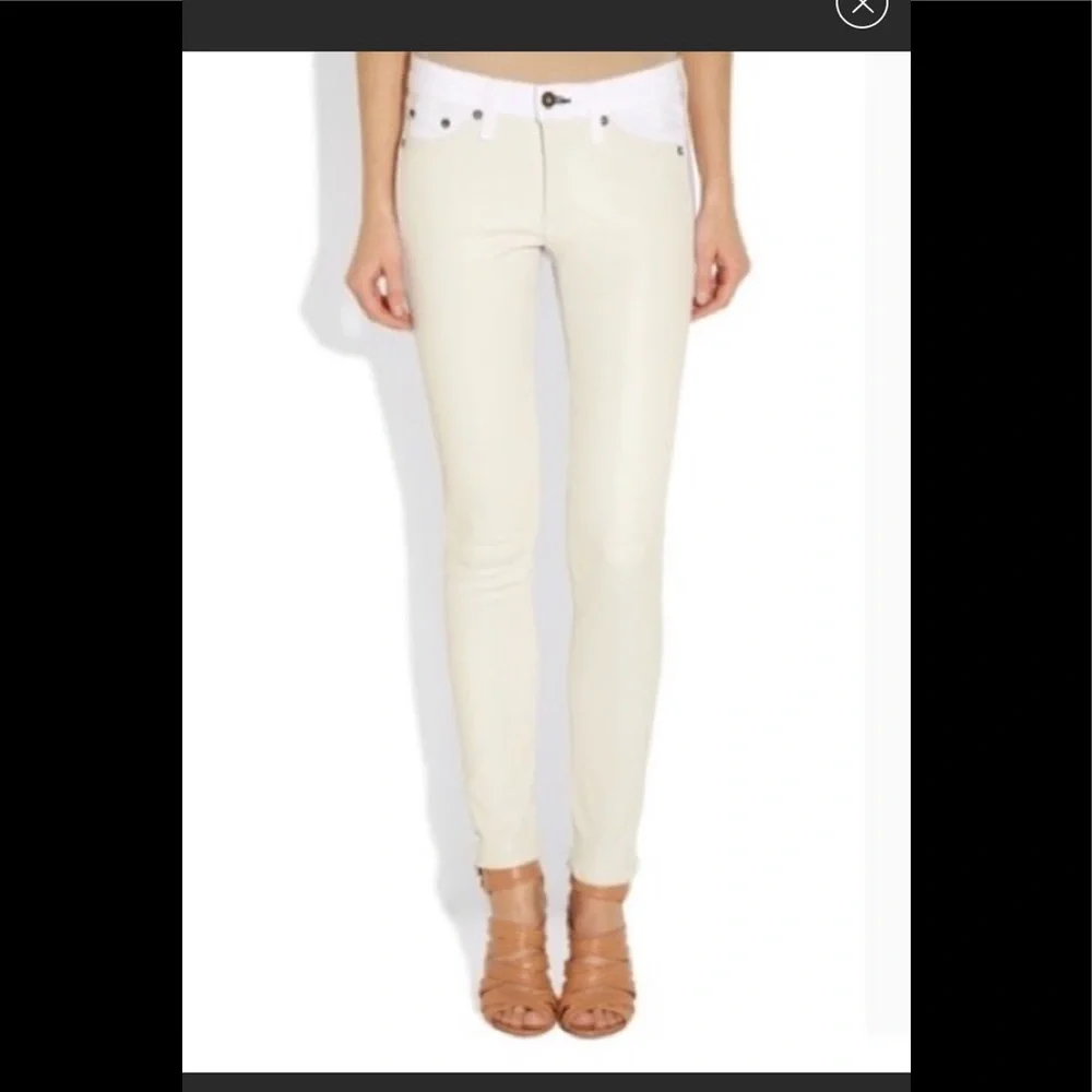 Rag & Bone Lambskin Leather Front Jeans - Picture 2 of 8